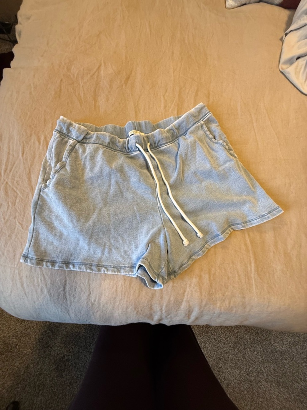 Z Supply Light Blue Drawstring Shorts - Picture 2 of 5